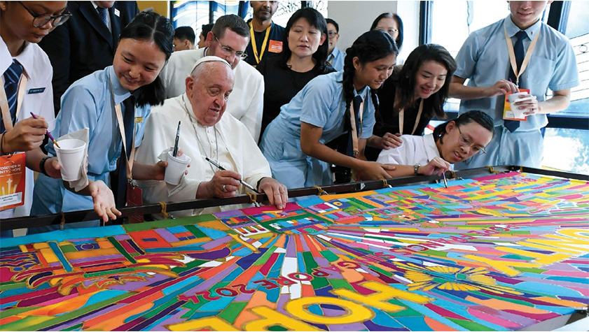 Papa Francesco incontra i giovani a Singapore