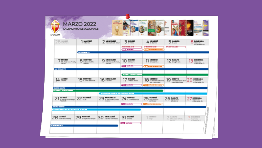 Calendario devozionale Marzo 2022